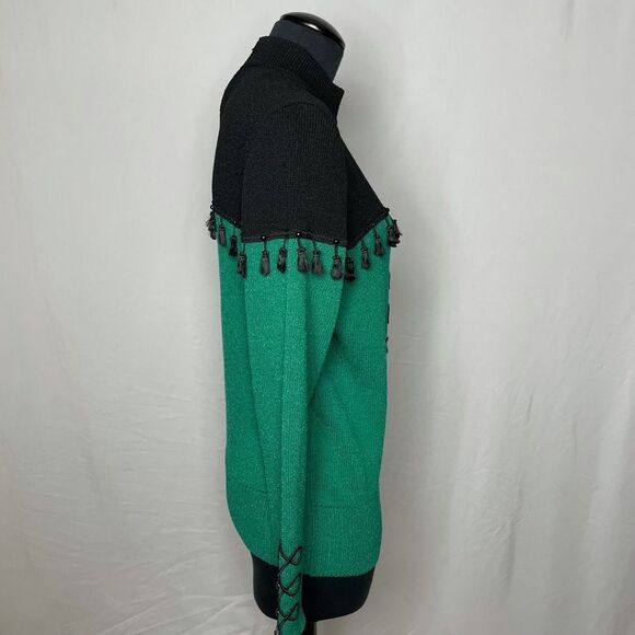 Vintage 80s Diane Delorean Knit Mock Neck Sweater- Women’s P - Picture 2 of 6